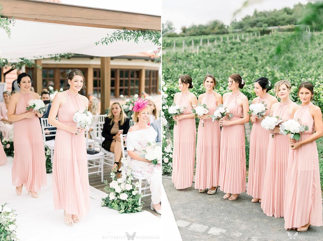 družičky, šaty pro družičky světle růžová barva, venkovní obřad v Praze, svatba na Salabce