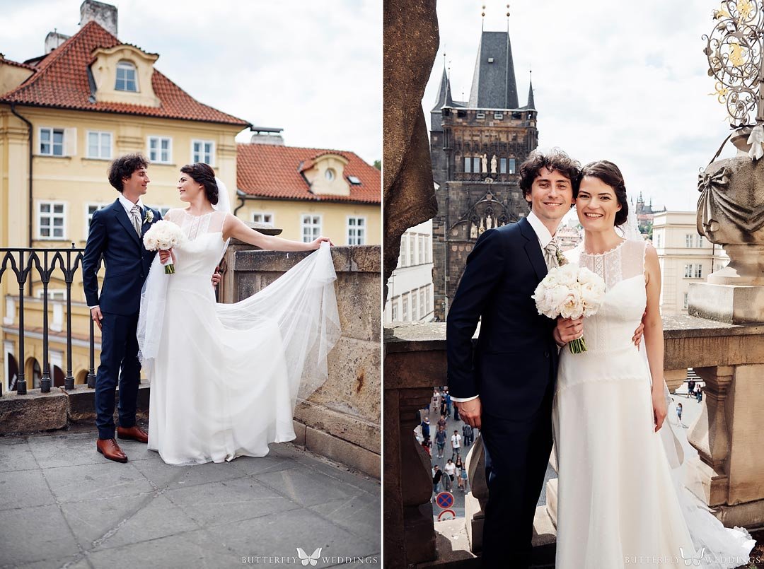 Bride and groom photos from Prague, Czechia