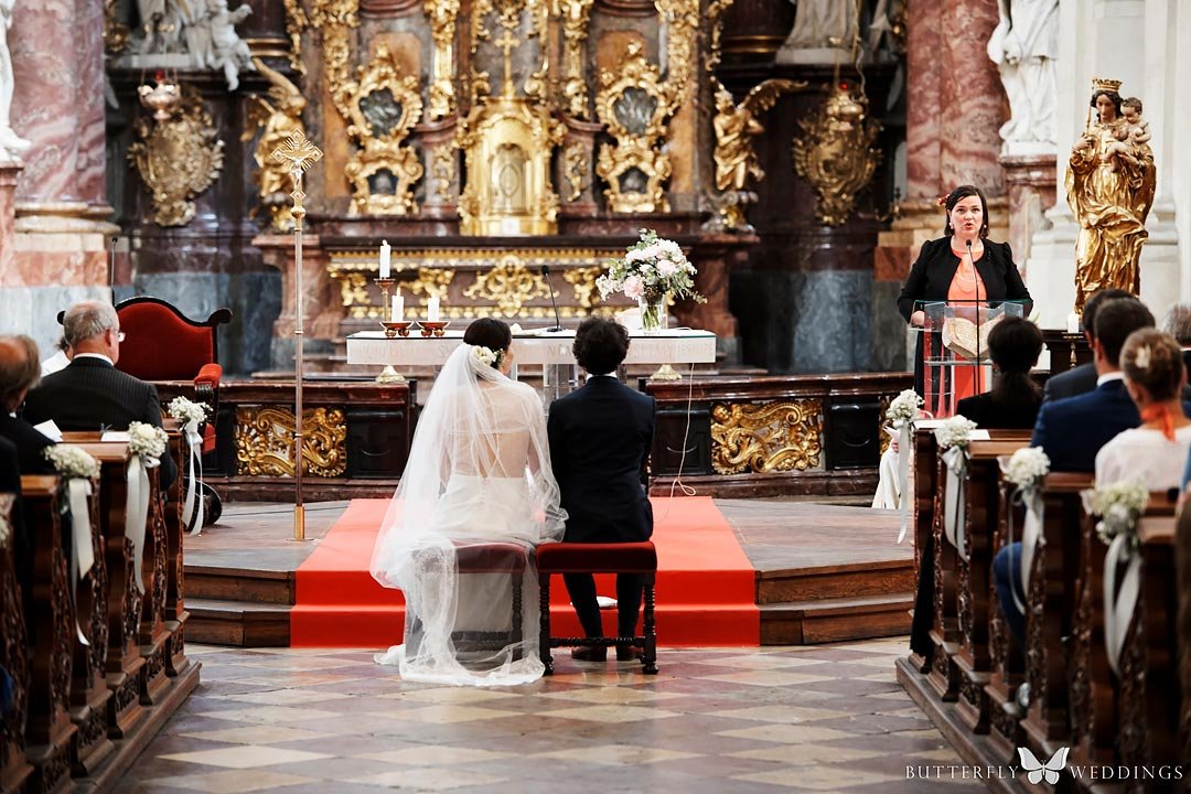 Catholic wedding ceremony, destination wedding in Prague