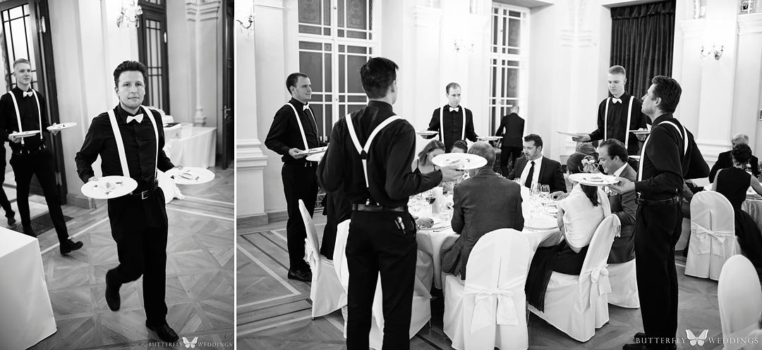 Wedding dinner serving