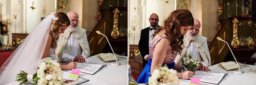 Svatební obřad v kostele sv. Josefa na Malé Straně v Praze