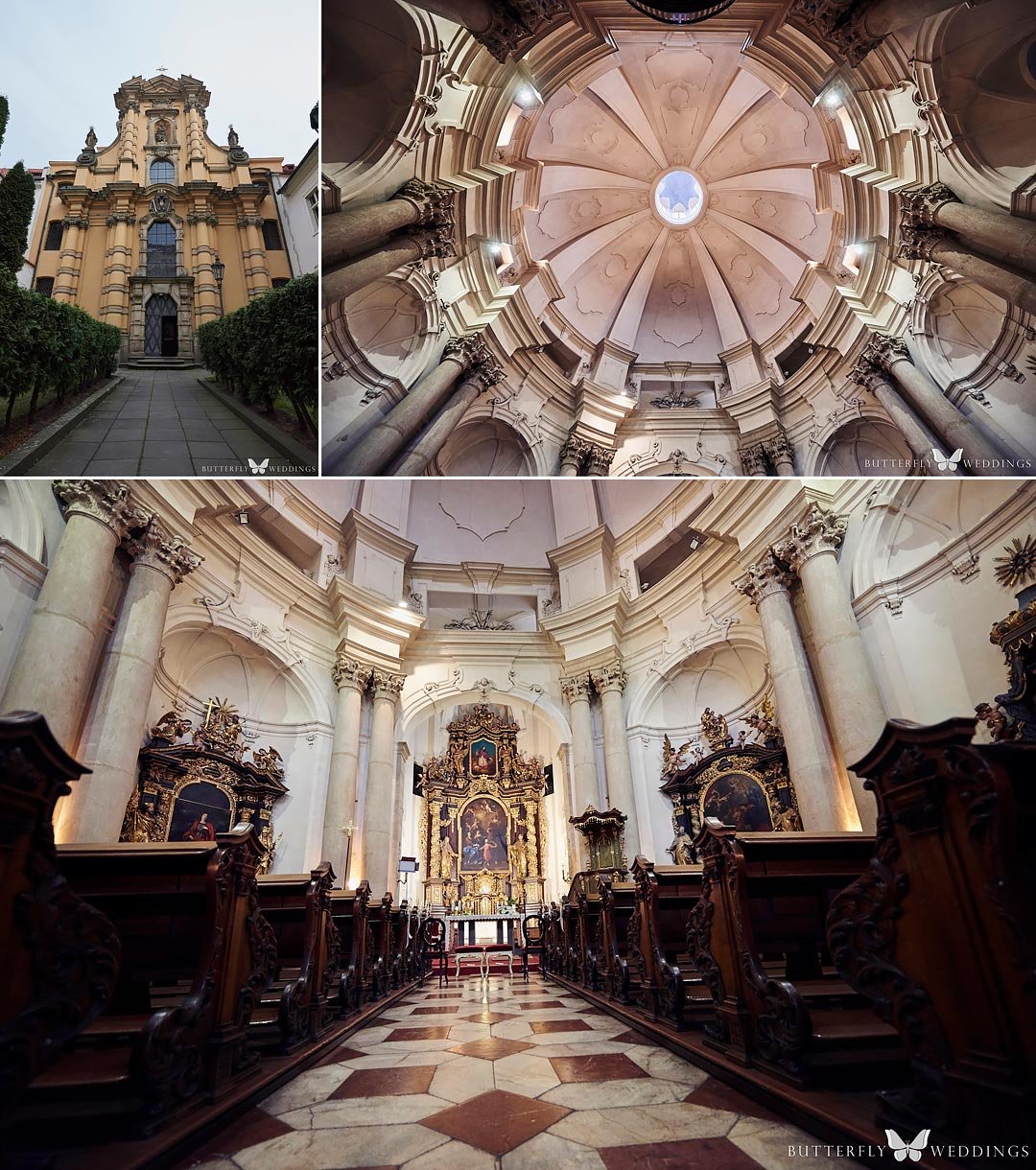 Wedding ceremony at St. Joseph church at Lesser Town in Prague