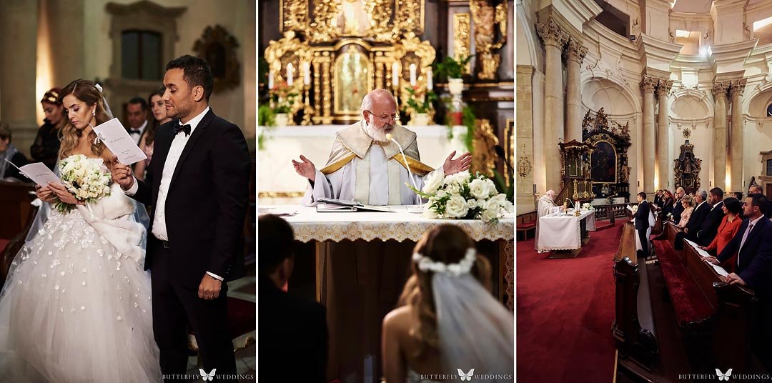Wedding ceremony at St. Joseph church at Lesser Town in Prague