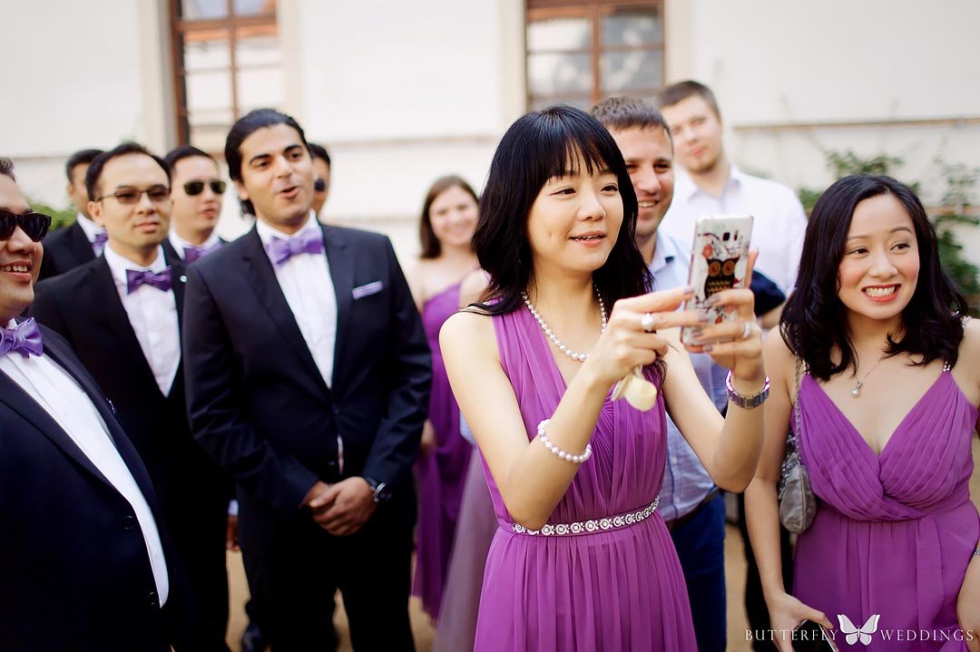Purple wedding in Prague
