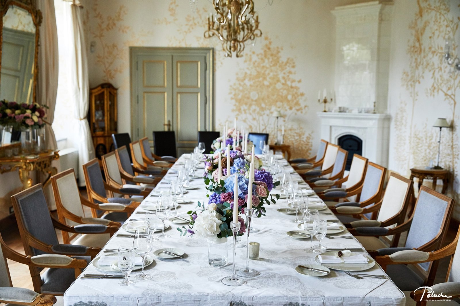 Wedding reception at chateau Mcely