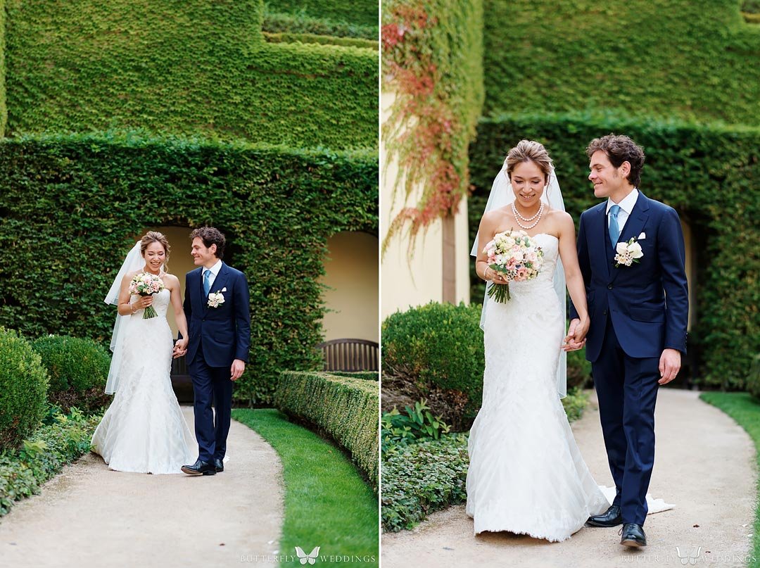 Bride and groom wedding photos Vrtbovska garden Prague destination wedding in Prague