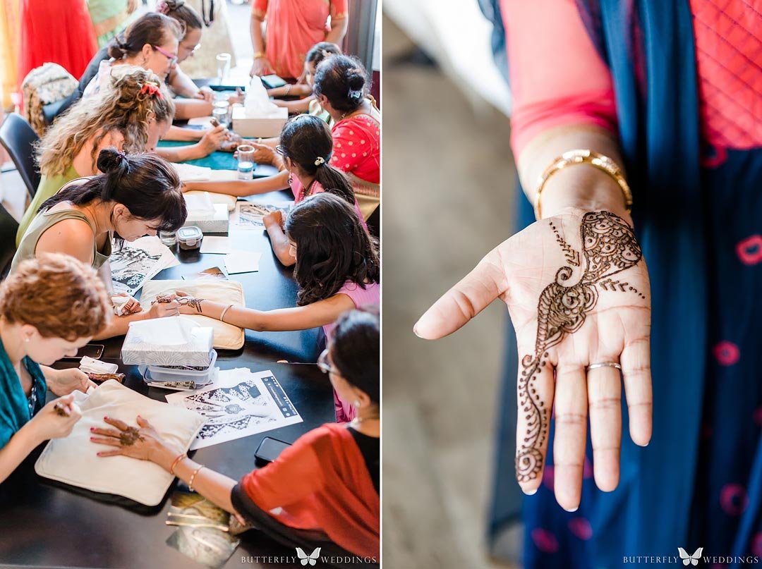 Henna painting hindu indian wedding in Prague