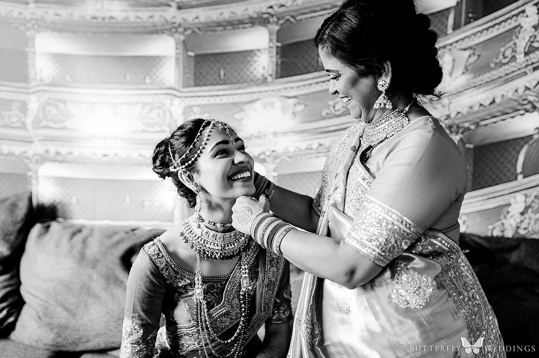hindu indian destination wedding in prague mom and bride