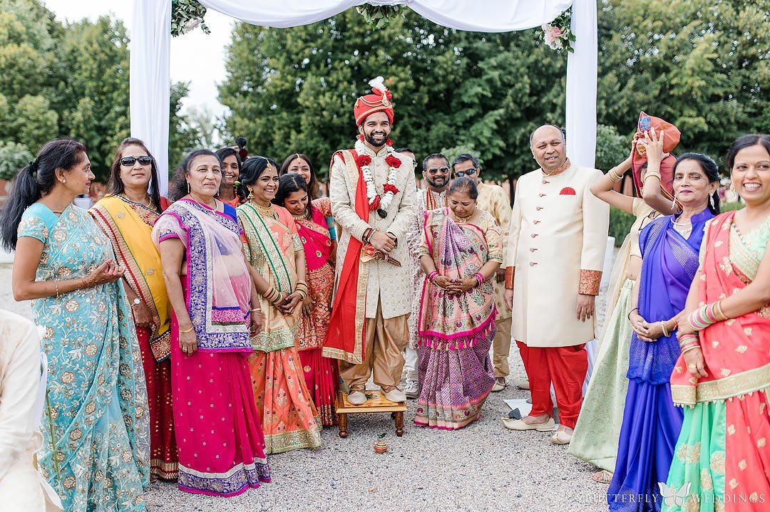 destination wedding in prague hindu indian wedding groom wedding ceremony