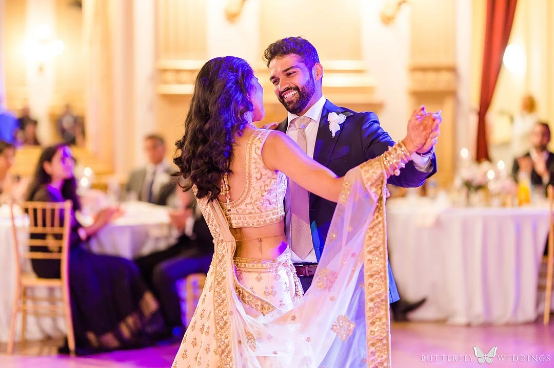 first dance bride and groom hindu indian wedding in prague europe