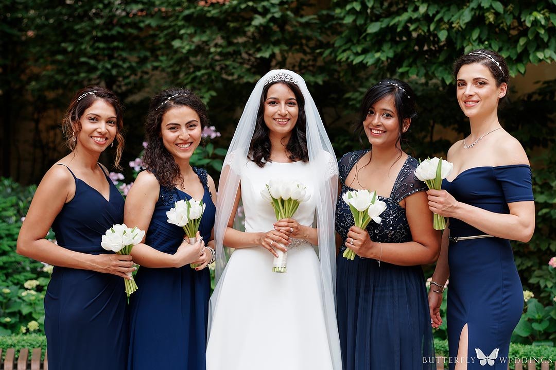 wedding in Prague, dark blue dresses for bridesmaids, bridesmaids, destination wedding in Prague