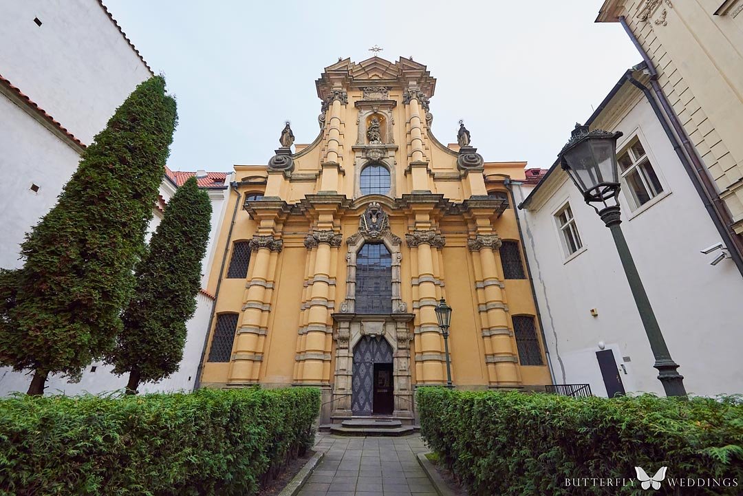 Church of St. Joseph at Lesser Town, beautiful church for Roman-Catholic wedding ceremony in Prague