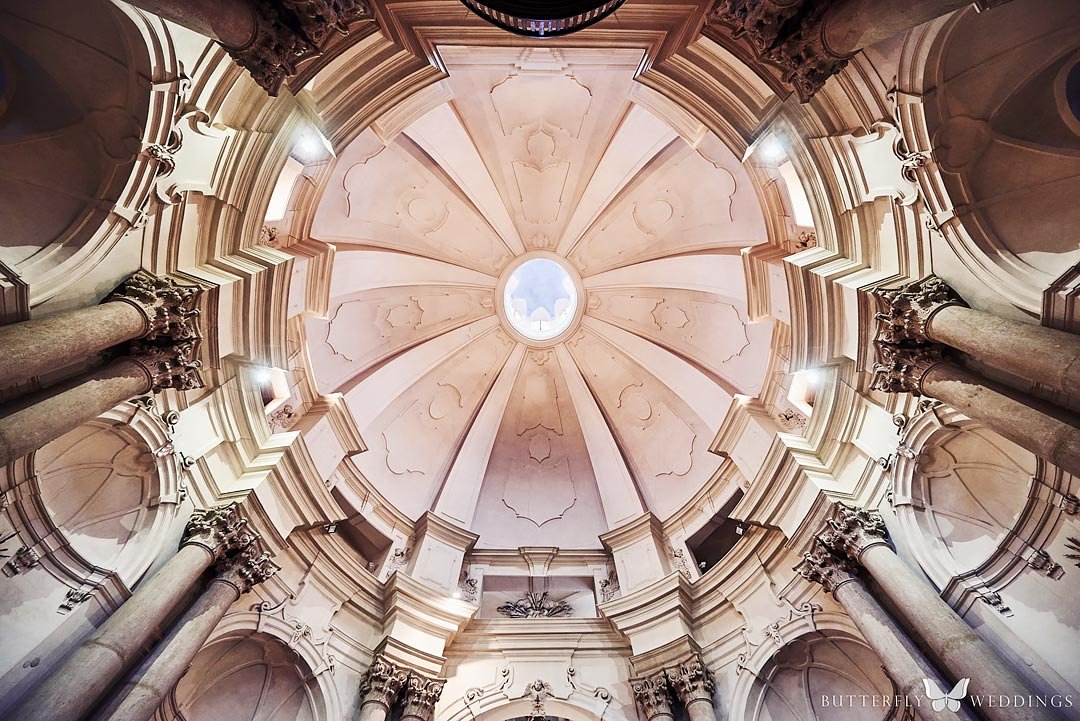 Interierhurch of St. Joseph at Lesser Town, beautiful church for Roman-Catholic wedding ceremony in Prague