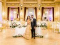 Bride and groom destination wedding in Prague National house at Vinohrady